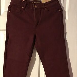 Michael Kors Women's Deep Red Skinny Jeans
